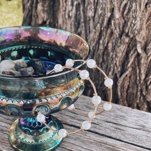 Gold and pearl hoop earrings!